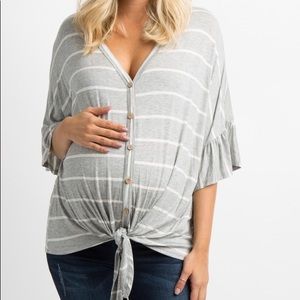PinkBlush Maternity Button Down Tie Top